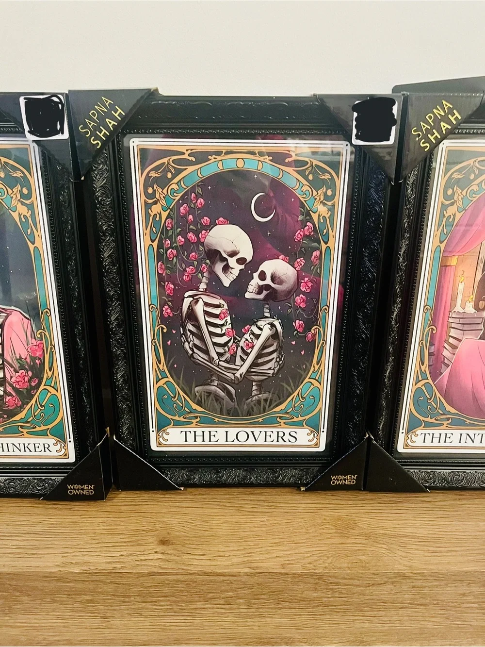 New Viral Sapna Shah Skeleton Tarot Framed Wall Art Set of 4